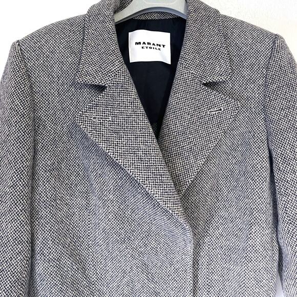 ISABEL MARANT ETOILE Cassidy Tweed Wool Blend Cropped Jacket Size XS/2 - Picture 8 of 16